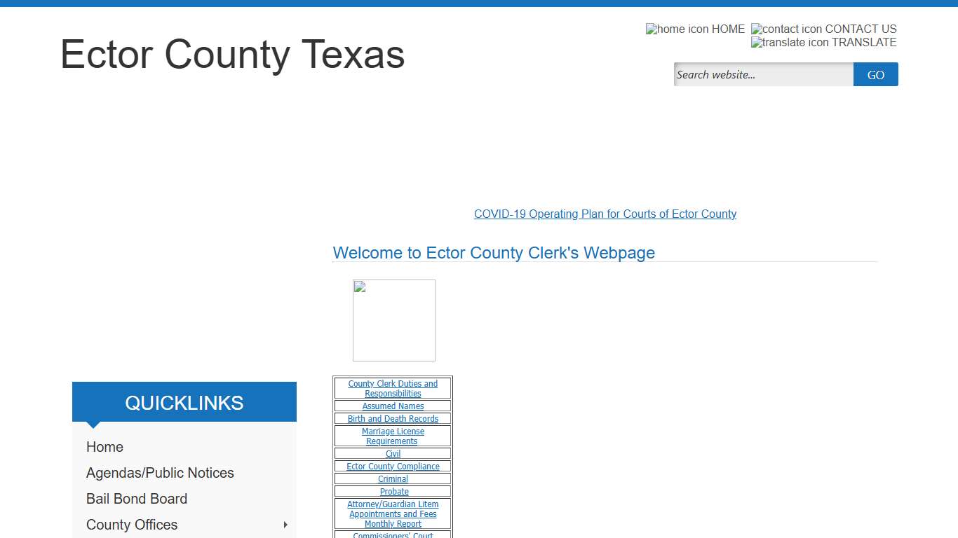 Welcome to Ector County Clerk Webpage!